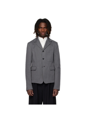 Rier Gray Notched Lapel Denim Blazer