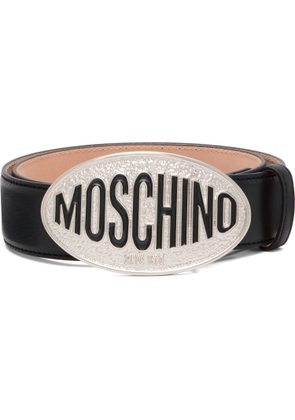 Moschino Black Logo Hardware Belt