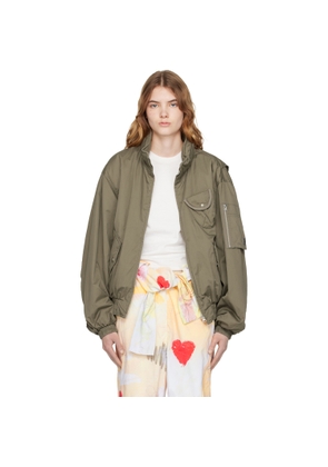 OPEN YY Khaki Cotton Cargo Bomber Jacket