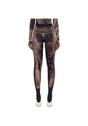 Marine Serre SSENSE Exclusive Black Wet Nuisette Printed Jersey Leggings