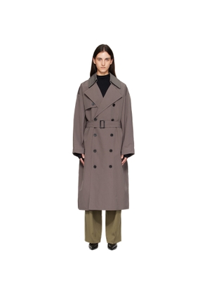 The Frankie Shop Gray Mavis Oversized Trench Coat