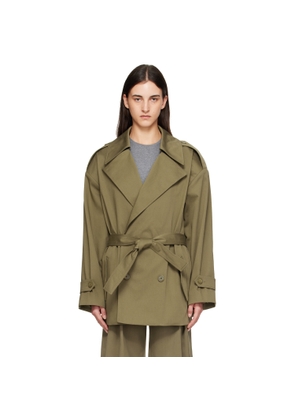 The Frankie Shop Khaki Zurich Oversized Short Trench Coat