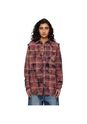 R13 Red Shredded Seam Shirt