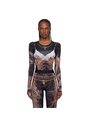 Marine Serre SSENSE Exclusive Black Wet Nuisette Printed Jersey LS T-shirt