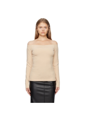 Esse Studios SSENSE Exclusive Beige Off-The-Shoulder Long Sleeve T-Shirt