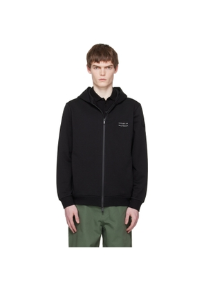 Moncler Black Logo Cotton Fleece Zip-Up Hoodie