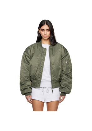 Entire Studios Khaki Cropped Broad Bomber Jacket