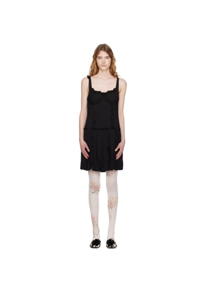 OPEN YY Black Flapper Pleats Midi Dress