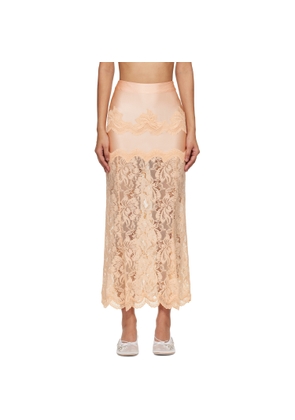 Rabanne Pink Floral Midi Skirt