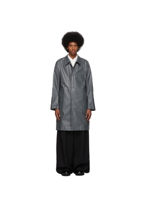 Dries Van Noten Grey Coated Cotton Coat