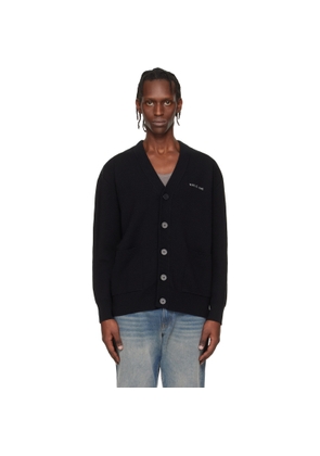 Marine Serre Black Merino Wool Knit Maxi Cardigan