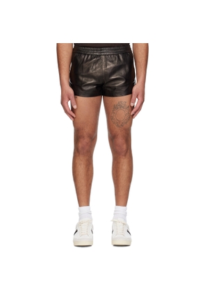 TOM FORD Black Light Nappa Leather Shorts