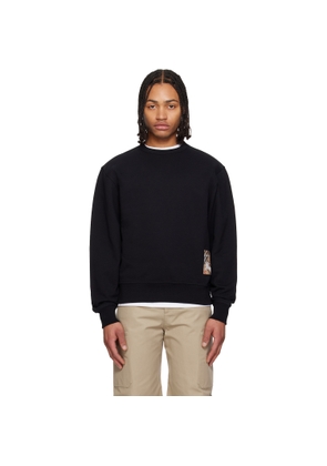 Burberry Black Check Label Cotton Hoodie