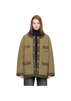 R13 Khaki Cord Trimmed Chore Jacket