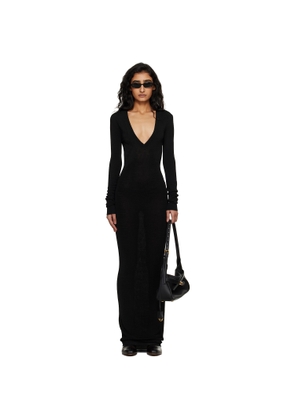 Entire Studios Black Long Sleeve V Neck Maxi Dress