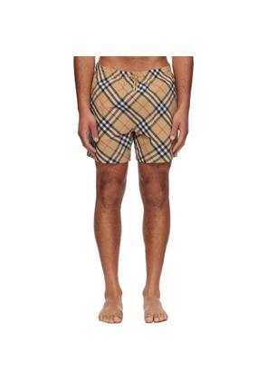 Burberry Beige Check Swim Shorts
