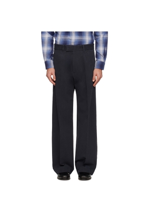 TOM FORD Navy Cotton Drill Wide Leg Trousers