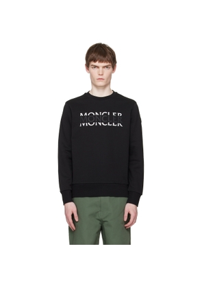 Moncler Black Logo Cotton Jersey Long Sleeve Sweatshirt