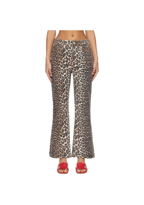 GANNI Brown Leopard Betzy Jeans