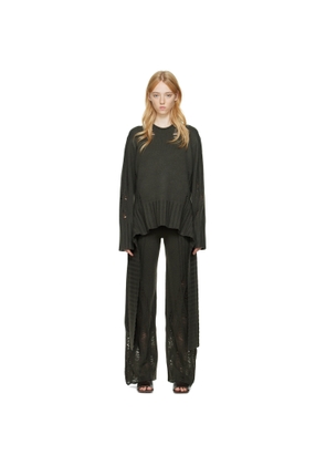Dion Lee Green Distressed Cashmere Sweater