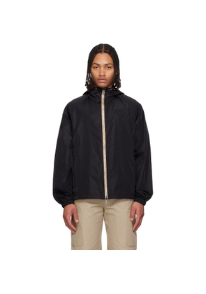 Burberry Black Checker-Tape Nylon Hooded Jacket