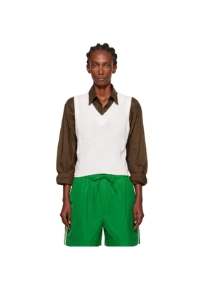 Cordera White Checkered Cotton & Cashmere Vest