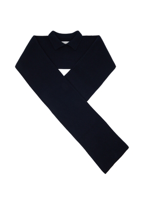 Maison Margiela Navy Ribbed Wool Collar Scarf