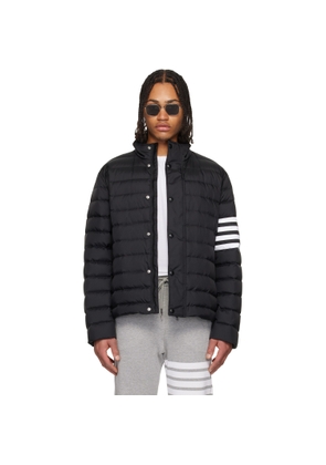Thom Browne Black Shiny Ripstop 4-Bar Lightweight Down Jacket