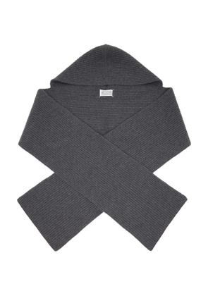 Maison Margiela Gray Wool Hooded Scarf