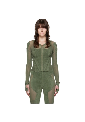 Dion Lee Khaki Paneled Hoodie
