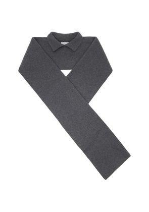 Maison Margiela Gray Ribbed Wool Collar Scarf