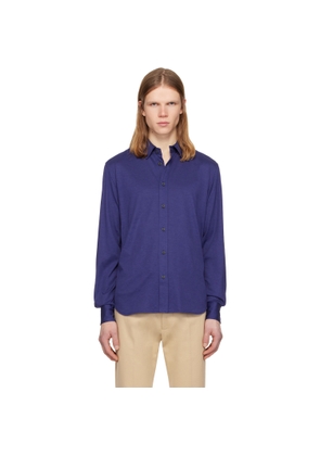 TOM FORD Purple Silk Cotton Blend Shirt