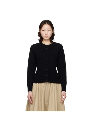 Cordera Black Merino Wool Open-Back Cardigan