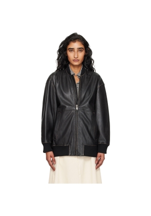 Weekend Max Mara Black Tattico Leather Jacket