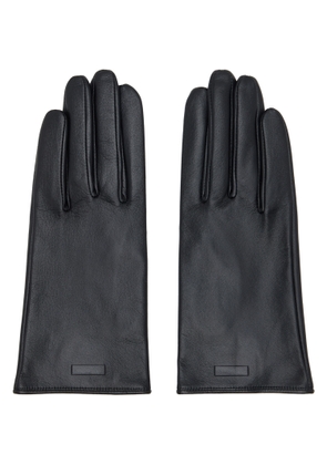 ssstein Black Leather Gloves