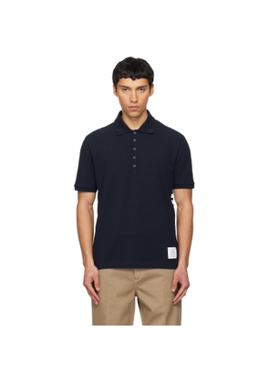 Thom Browne Navy Classic Pique 4-Bar Polo