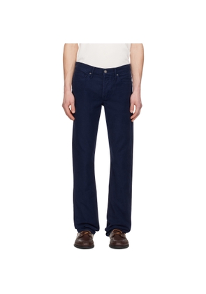 TOM FORD Navy Moleskin Straight Fit Trousers