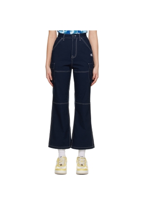 BAPE Navy Color Stitching Cargo Pants