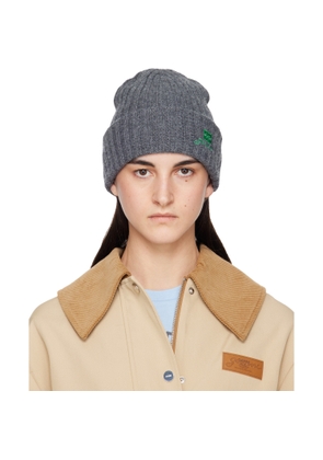 GANNI Gray Wool Knit Beanie