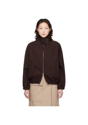 Courrèges Brown Buckle Zipped Bomber Jacket
