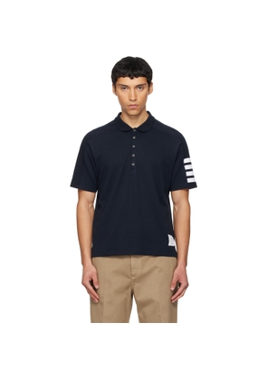 Thom Browne Navy Milano Cotton 4-Bar Polo