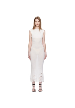Christopher Esber White Hibiscus Embroidered Rib Midi Dress