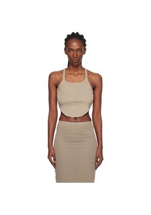 Rick Owens DRKSHDW Taupe Concordians Basic Rib Tank Top