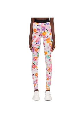 MSGM White Flower Leggings