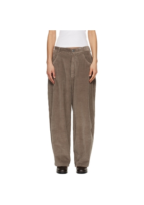 Cordera Gray Corduroy Baggy Trousers