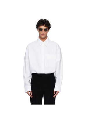 Thom Browne White Opique Double Needle Armband Oversized Shirt