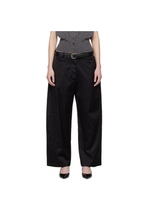 Cordera Black Satin Straight Trousers