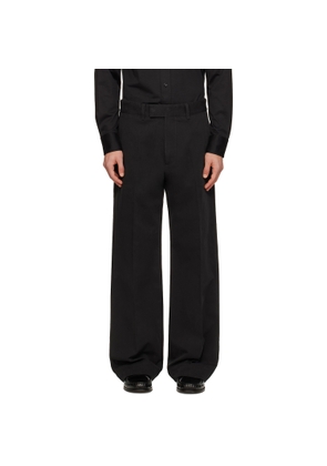 TOM FORD Black Cotton Drill Wide Leg Trousers