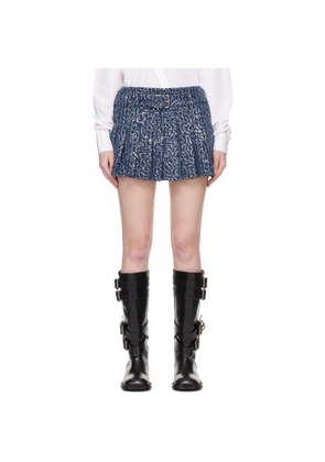 Charles Jeffrey LOVERBOY Blue Pleated Rara Denim Miniskirt