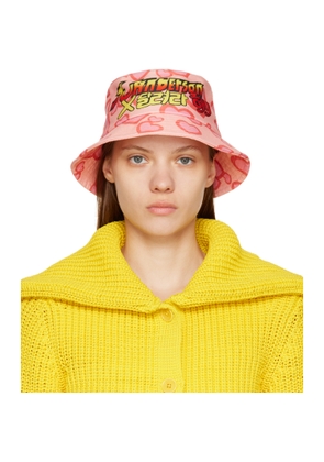 JW Anderson Pink Run Hany Edition Graphic Bucket Hat